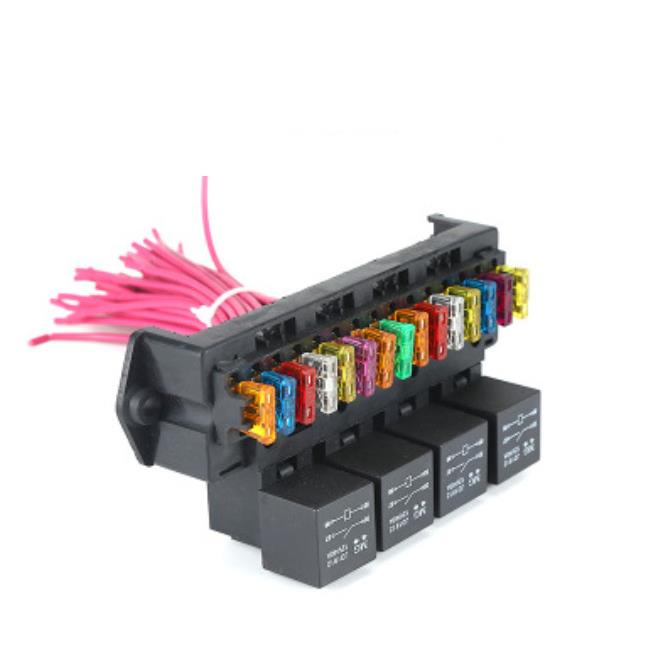 汽车15路保险丝盒多回路组件控制保险盒线束组件带继电器保险丝