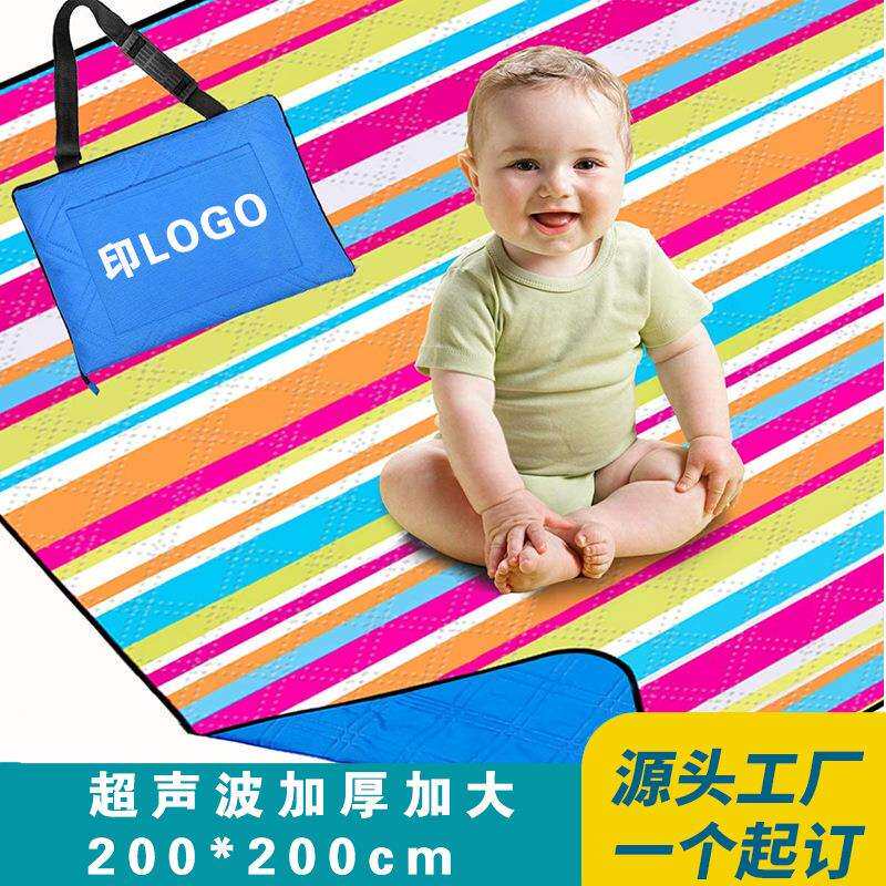 户外野餐垫防潮加厚加大多功能便捷式手提袋野餐垫印花宝宝爬行垫