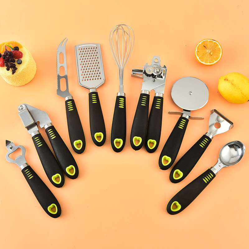 厨房9件套杂件带收纳桶刨丝器打蛋器碟夹多功能厨房工具组合套装