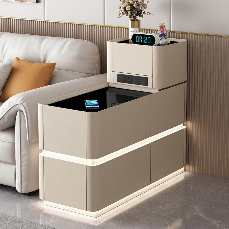 奶油色沙发边柜新款30cm实木客厅新款隔断侧边几轻奢小型茶几