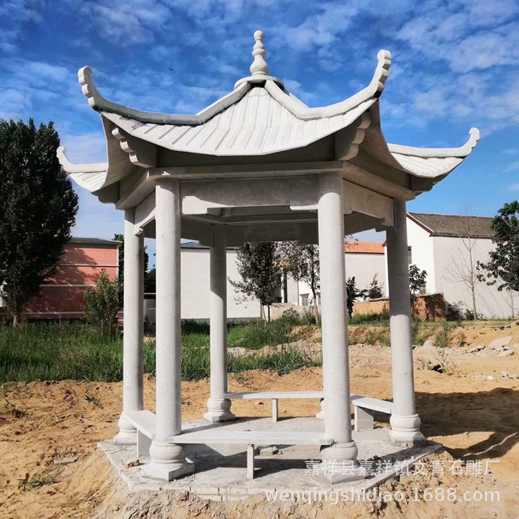 批发公园广场花岗岩石雕凉亭