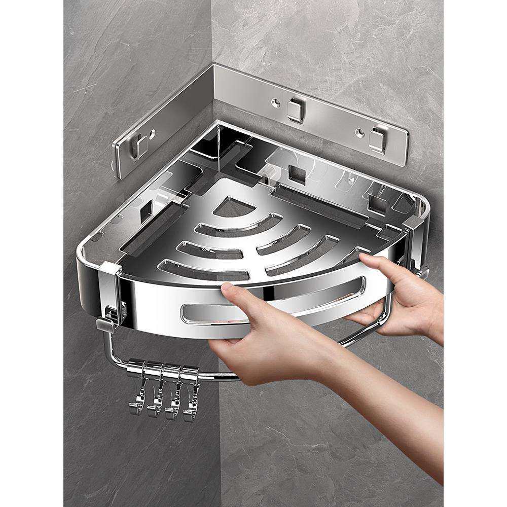 免打孔卫生间置物架浴室304不锈钢厕所三角篮壁挂可拆卸转角收纳,电子元器件市场,其它元器件,淘宝优惠券,粉丝福利购,淘宝优惠卷