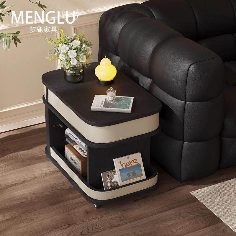 可升降移动茶几小户型客厅家用小推车烟熏木纹马鞍皮沙发边几边柜,鲜花速递/花卉仿真/绿植园艺,割草机/草坪机,淘宝优惠券,粉丝福利购,淘宝优惠卷