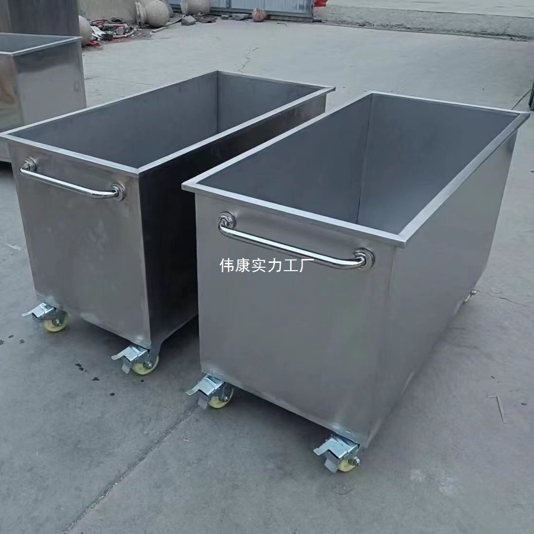 不锈钢水箱方形储水箱储物箱工业储水桶移动式手推车浸泡池卤煮桶