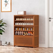 鞋柜家用门口入户收纳柜楼道鞋架子带门简易防尘小窄新款实木楠竹