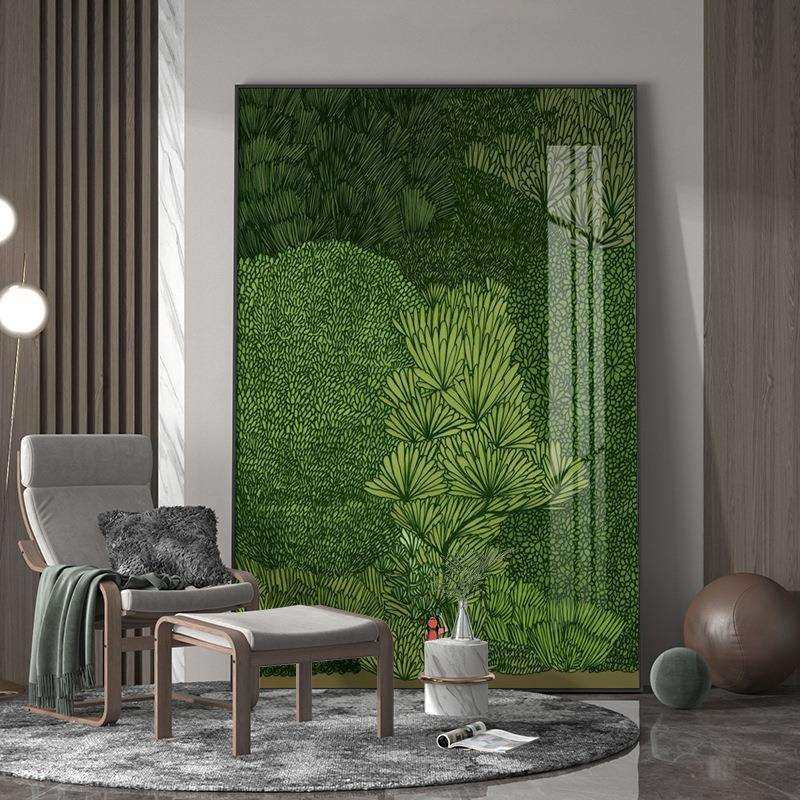 小众文艺英式设计插画绿植客厅玄关装饰画单幅背景办公室竖版挂画