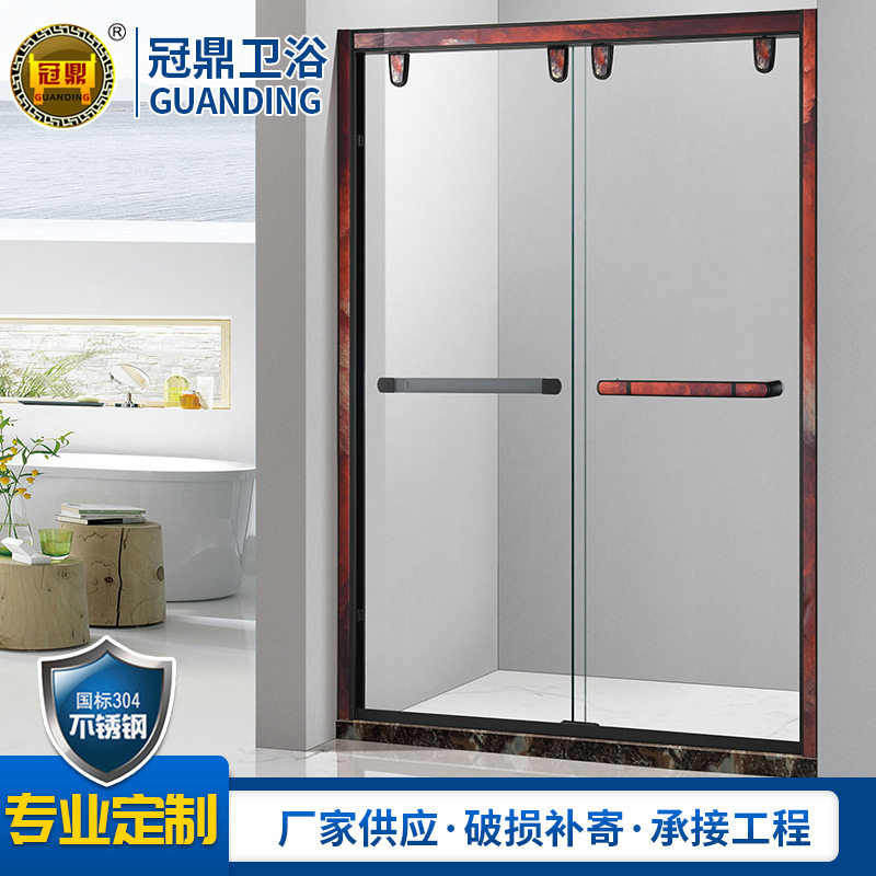 【新品上市】卫生间玻璃隔断简易一字淋浴房酒店工程淋浴房