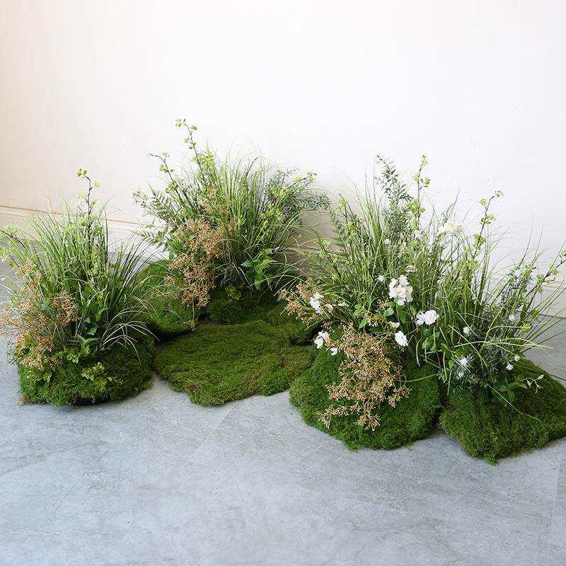 真青苔草丛造景室内花园餐厅庭院假绿植插花软装仿生花丛景