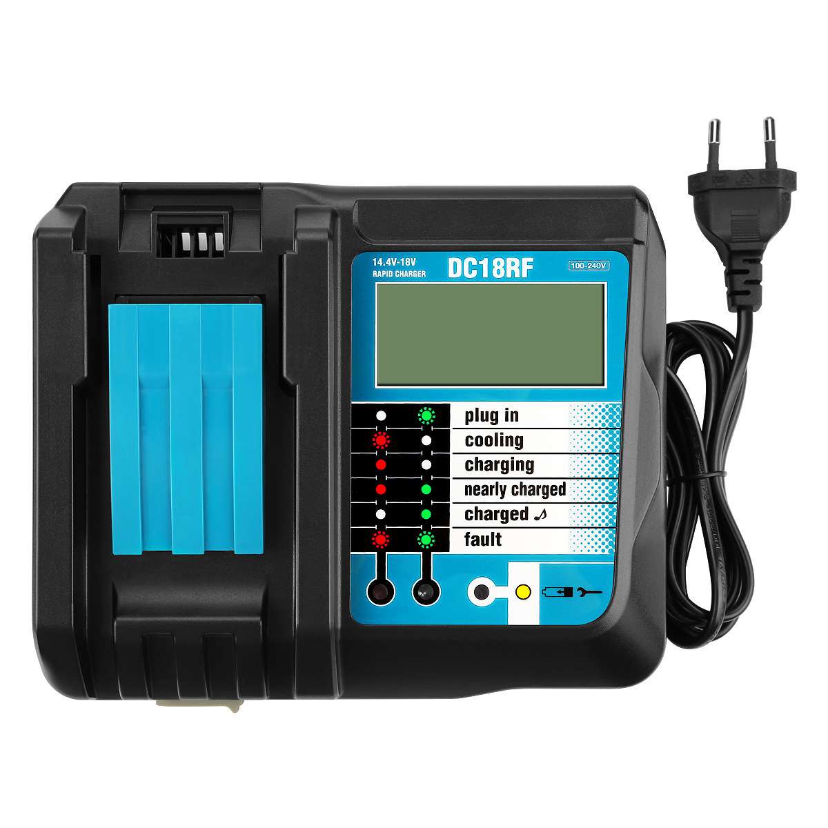 替代makita牧田充电器DC18RC款带LCD显示DC18RF电池充电器 18V电