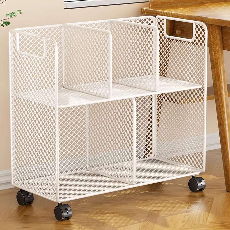 书架办公室工位桌边文件杂物收纳书柜卧室学生书本整理带轮小推车