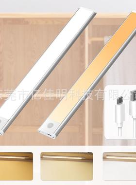 简约轻奢充电式led灯3040cm温馨条形橱柜灯5V长条磁吸自粘衣柜灯