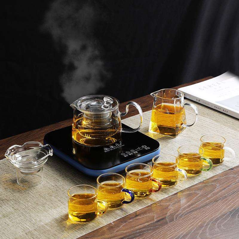 蒸茶壶玻璃煮茶器泡茶炉电陶炉专用烧水壶茶具玻璃中式茶台加热炉