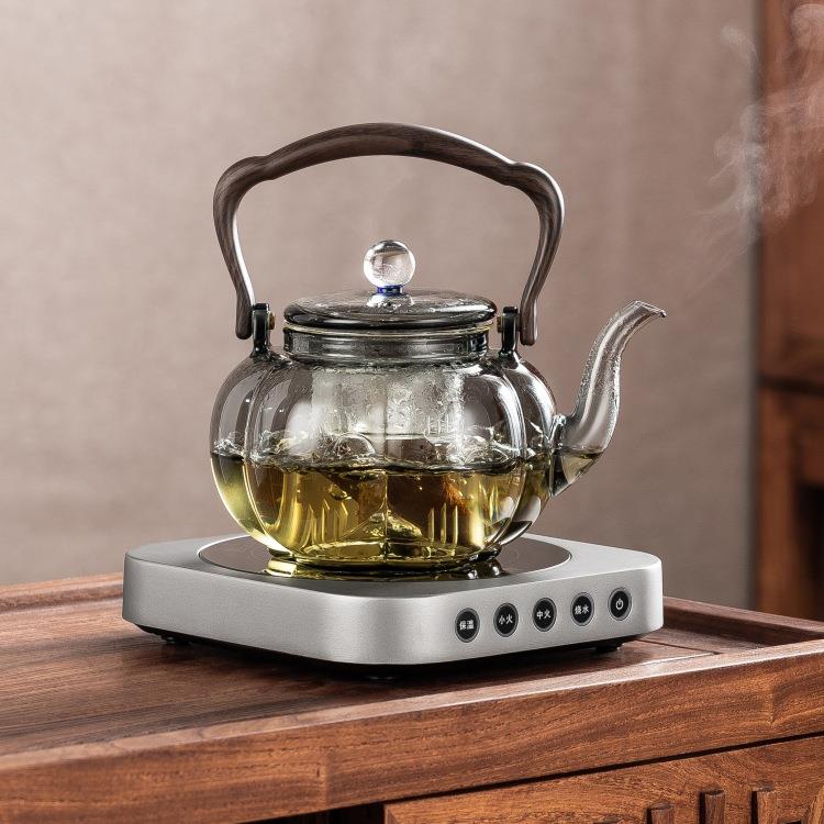 高档超薄电陶炉煮茶神器耐热玻璃养生壶办公室蒸汽茶具泡茶壶