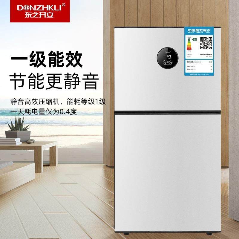 东之开立冰箱小型家用双开门大容量出租房厨房冰箱一级能效小冰箱