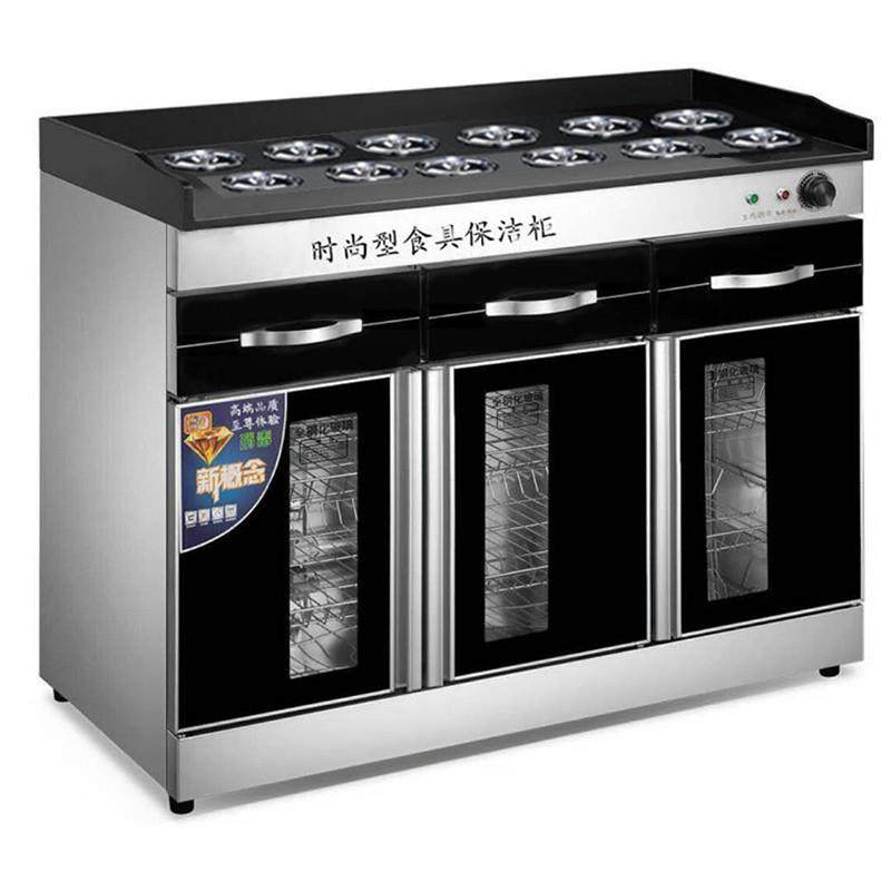 调料台消毒柜大理石茶水柜大容量不锈钢3门3抽火锅店消毒柜