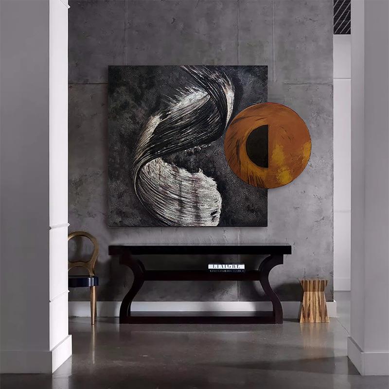 现代卧室床头装饰画轻奢木雕实物画家居装饰画样板房壁饰沙发挂画