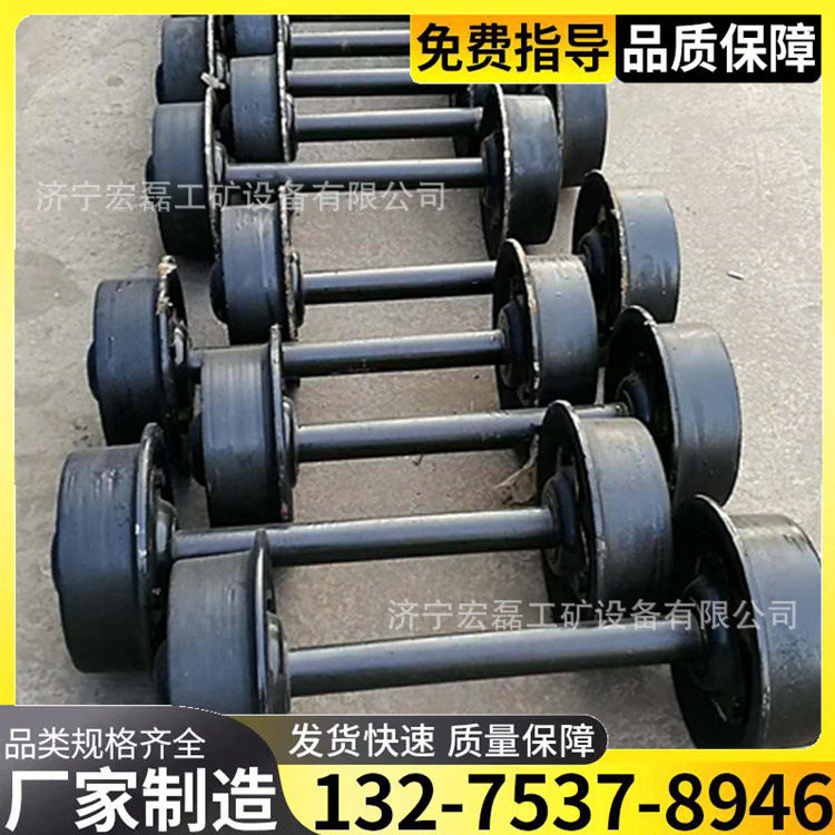 铸钢矿车轮对各规格实心空心轮300mm加重轨道轮隧道窑车单边轮