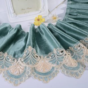 饰边宽边抱枕边绣花边S 窗帘水溶花边带绒布底衬沙发配饰辅料装