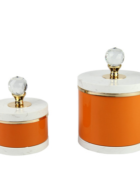 样板房衣帽间客厅卧室托盘组合摆件装饰花艺大理石金属轻奢摆设