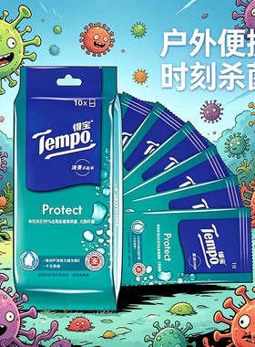 得宝卫生湿巾单片独立装10片杀菌