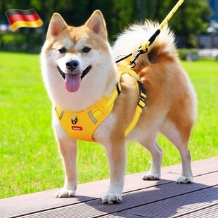 德国品质狗狗牵引绳柴犬金毛胸背带防挣脱遛狗绳子中大型犬可提拉