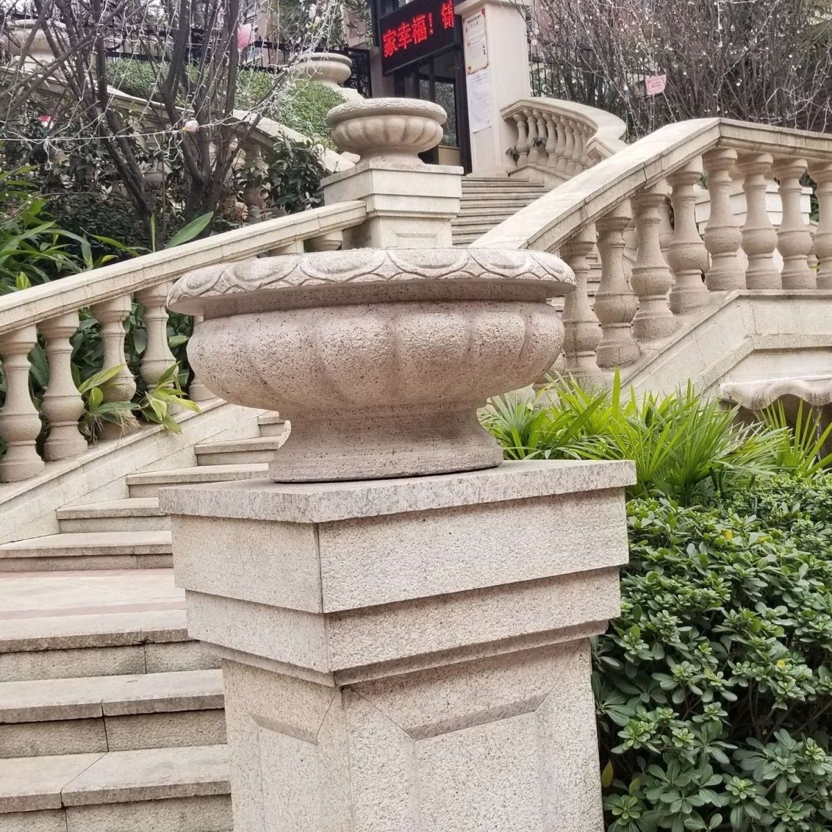 欧式景观花盆石雕花钵天