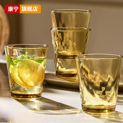 康宁玻璃杯高颜值牛奶水杯啤酒杯子咖啡泡茶杯男女士家用晶炫钻石