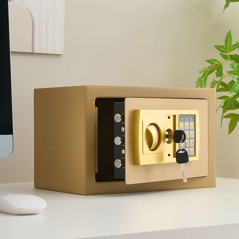 家用小型保险柜保险箱储蓄罐存钱箱多功能密码锁收纳盒一体金属柜