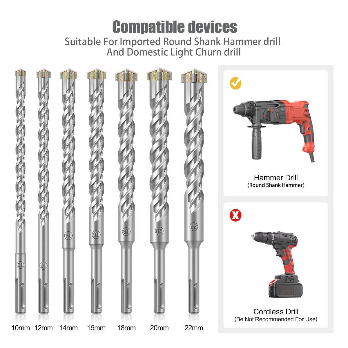 十字钻头合金电锤钻混凝土过墙开孔冲击钻头 墙壁开孔钻 电锤钻头