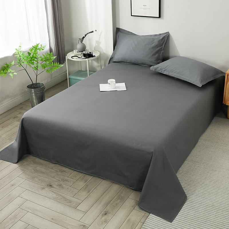 双人大床亲肤棉床单单件纯色水洗棉被单单品单人学生宿舍磨毛炕单