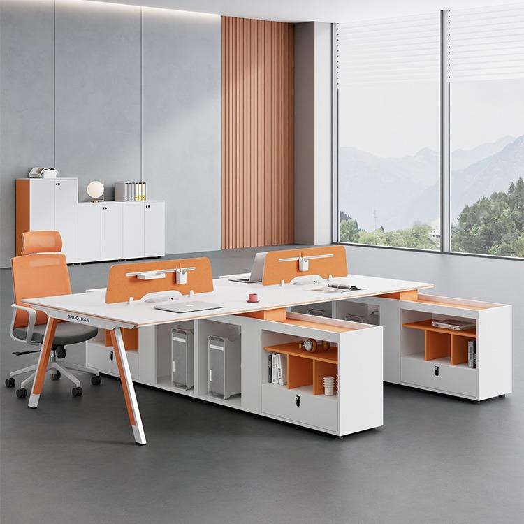 办公桌2人位单人位职员屏风桌现代4人位电脑桌卡位办公桌椅组合