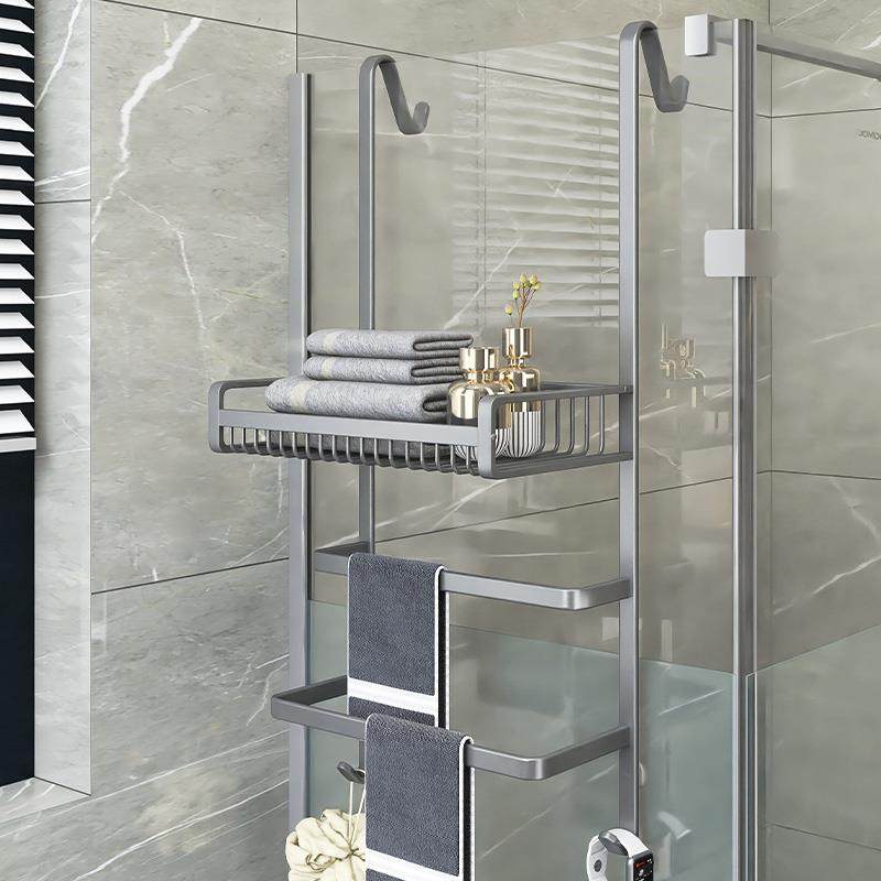 毛巾架浴室置物架挂架卫生间衣服架子淋浴房玻璃门浴巾架悬挂