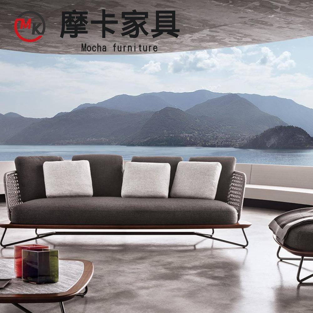 户外沙发客厅庭院藤编休闲椅现代简约阳台花园藤编家具沙发组合