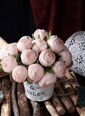 韩式糖果色圆陆莲仿真花家居装饰植物手捧花婚庆假花GF16396