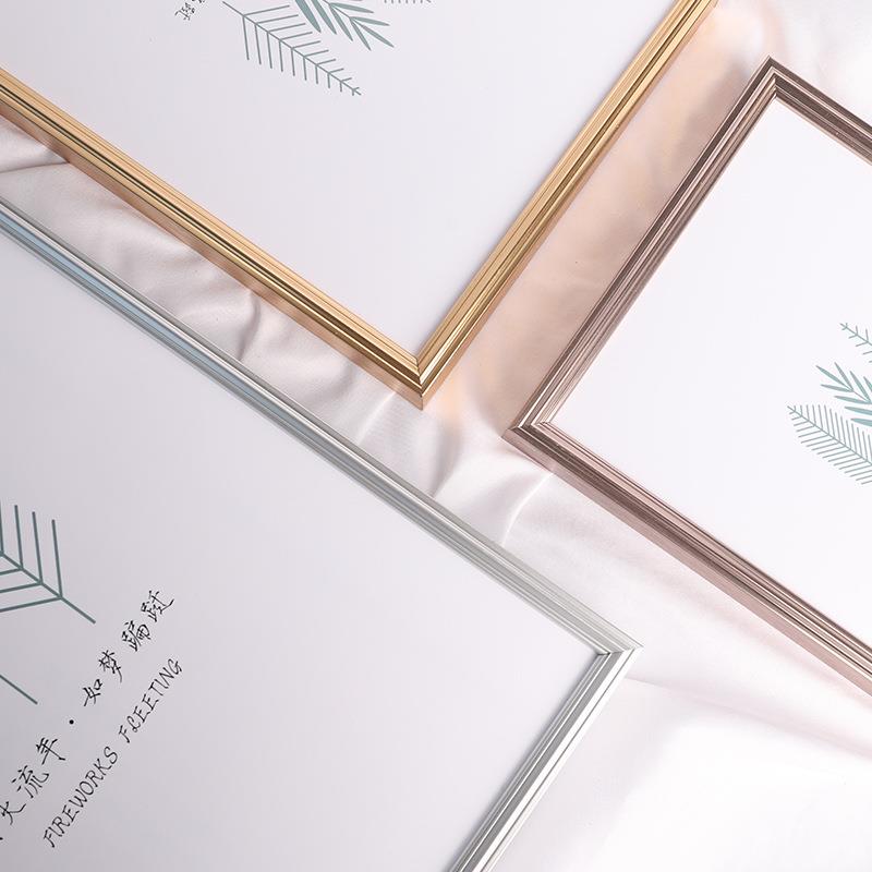 小清新简约摆台相框铝合金金属摆件6寸7寸8寸相架儿童摄影婚纱框