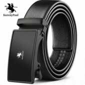 真皮自动扣腰带男中青年商务百搭纯牛皮裤 保罗正品 皮带男士 腰带男