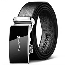 花花公子皮带男士真皮自动扣腰带男中青年商务百搭纯牛皮裤腰带男