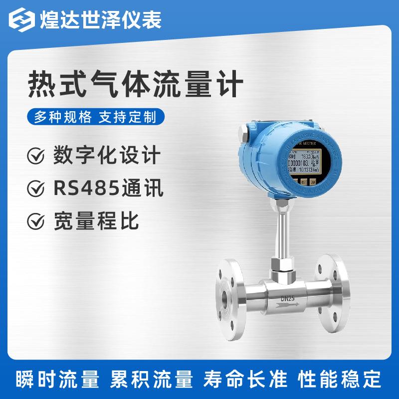 插入式数显热式气体质量流量计烟气管道插入式热式气体质量流量计