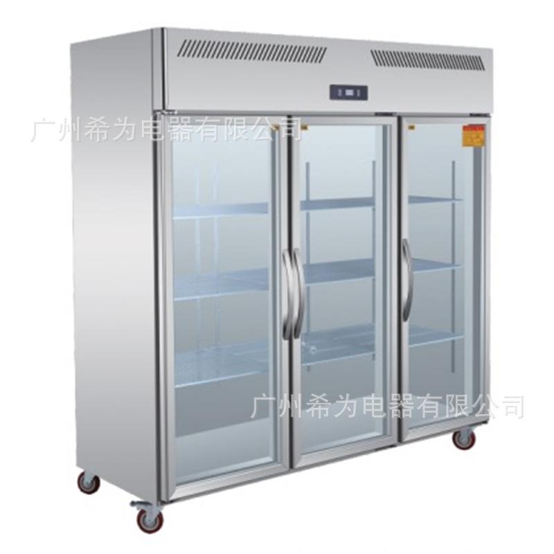 风冷玻璃四门六门冰箱商用冷藏展示高身柜蔬菜串串保鲜点菜柜