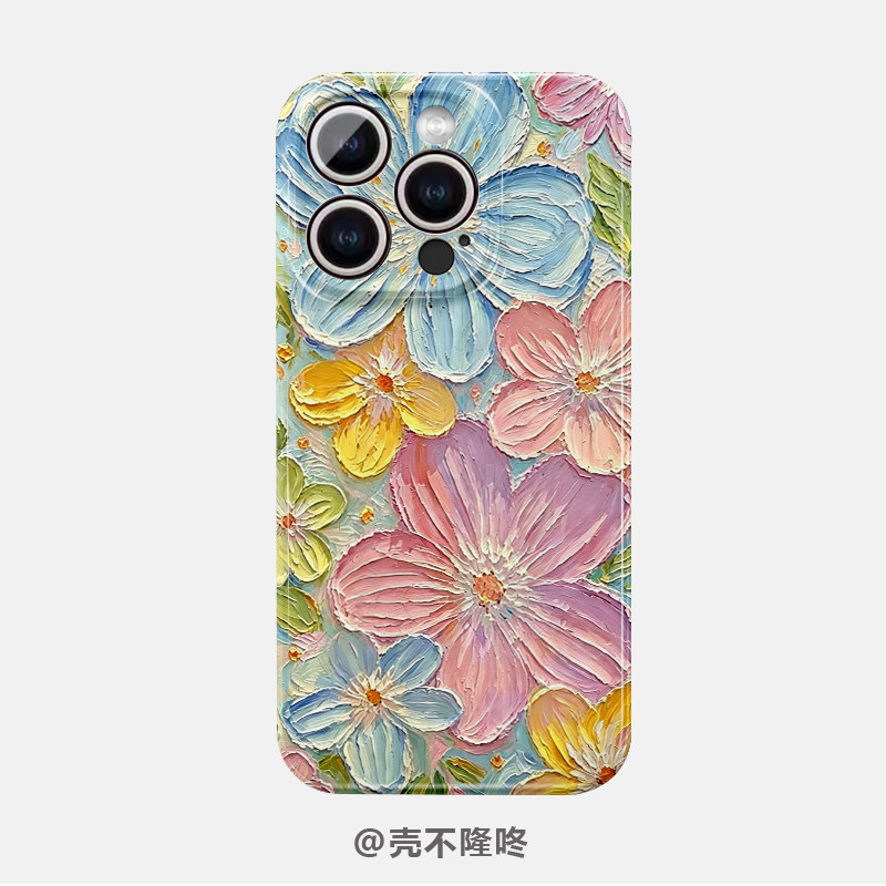 彩绘浮雕花花菲林手机适用于iP手机保护套/壳