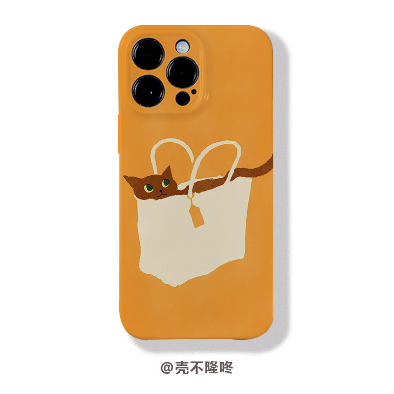 袋子小猫咪菲林手机适用于iPhone16promax苹果17华为mate60pura70vivox200三星小米15手机壳