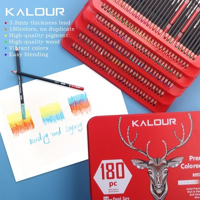 180 Colors Pencil Set Colored Iron Gift Box Professional Col