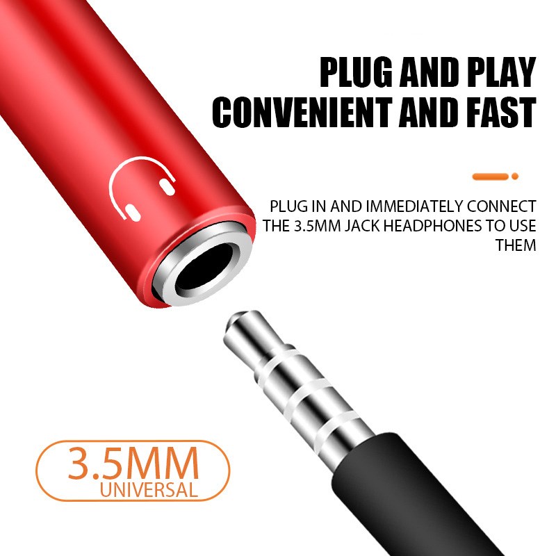 2 in 1 USB Type C To 3.5mm Headphone Jack Cable Converter Ty