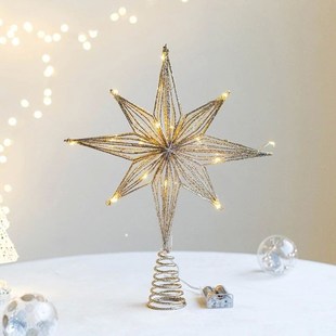 Star Ornament Tree Lights Chriastmas String with Toppers LED