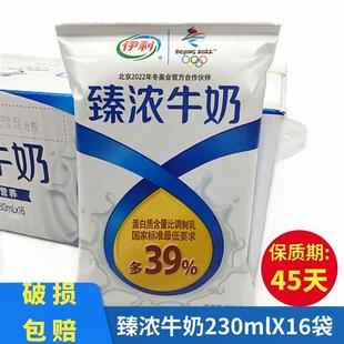 新货伊利纯臻浓牛奶整箱特价高端营养早餐奶食品一箱230ml*16袋装