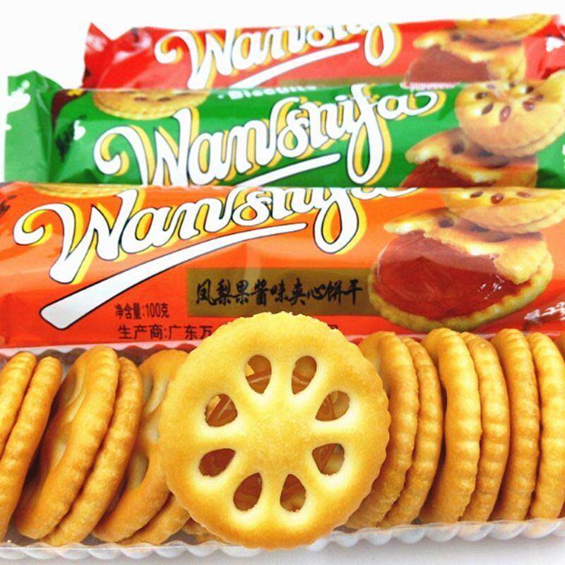 新日期果酱夹心饼干100g凤梨小饼干网红淘宝吃货零食小吃休