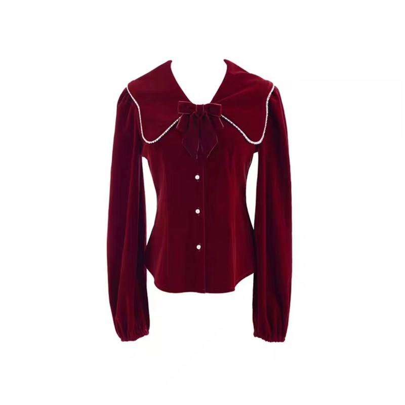 红色过年两件式套装裙女秋冬款韩剧穿搭奶系高级感气质名媛新年战