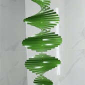 北欧3d风螺旋形旋转p风铃立体挂件三d艺术和旋不锈钢视觉挂饰风吹