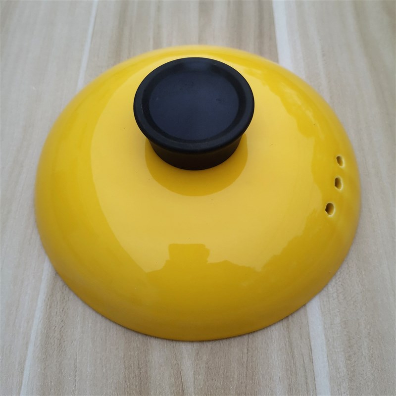 彩色陶瓷砂锅盖子配件家用煲汤锅盖炖锅黄色汤锅瓦罐盖通用沙锅盖