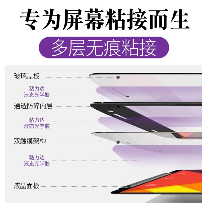 粘力达液态光学胶uv胶手机电容屏幕维修触摸屏贴合胶水压屏专用紫